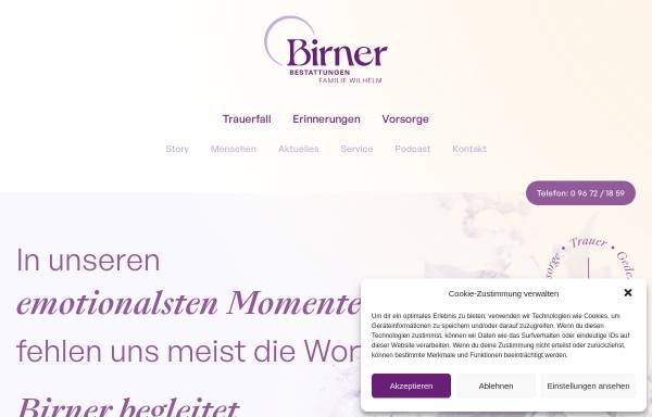 Vorschau von www.bestattungen-birner.de, Bestattungen Birner