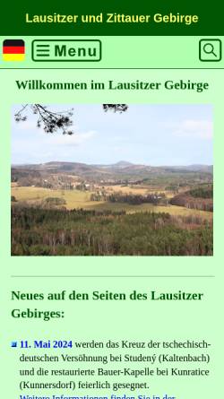 Vorschau der mobilen Webseite www.luzicke-hory.cz, Das Lausitzer Gebirge