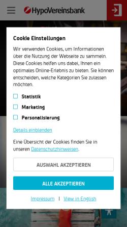 Vorschau der mobilen Webseite www.hypovereinsbank.de, Bayerische Hypo- und Vereinsbank AG