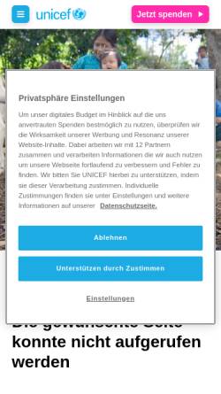 Vorschau der mobilen Webseite www.ruesselsheim.unicef.de, UNICEF Arbeitsgruppe Rüsselsheim