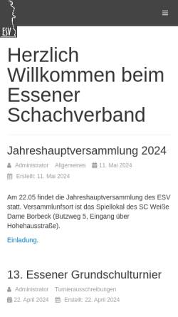 Vorschau der mobilen Webseite www.essener-schachverband.de, Essener Schachverband