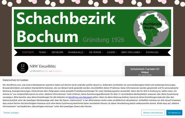 Vorschau von www.sb-bo.de, Schachbezirk Bochum