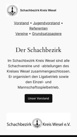 Vorschau der mobilen Webseite www.sb-kw.de, Schachbezirk Kreis Wesel e.V.