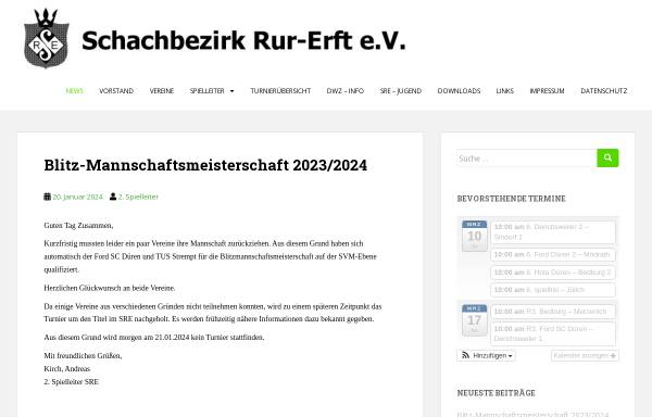 Vorschau von www.schachbezirk-rur-erft.de, Schachbezirk Rur-Erft e.V.
