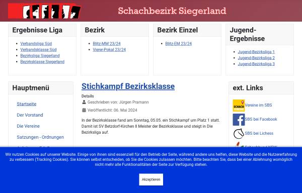 Vorschau von www.schachbezirk-siegerland.de, Schachbezirk Siegerland