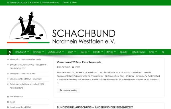 Vorschau von www.schach-nrw.de, Schachbund Nordrhein-Westfalen e.V.