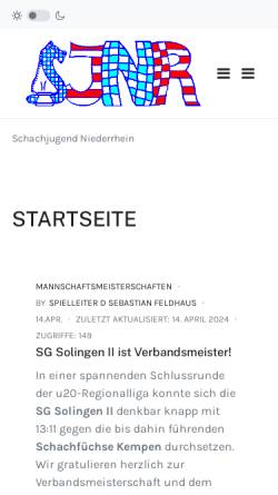 Vorschau der mobilen Webseite www.schachjugend-niederrhein.de, Schachjugend Niederrhein
