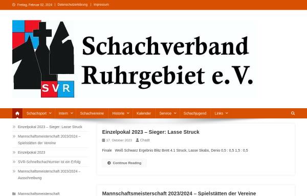 Vorschau von www.svr-schach.de, Schachverband Ruhrgebiet
