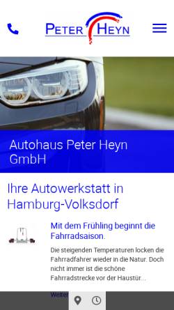 Vorschau der mobilen Webseite www.autohaus-heyn.de, Autohaus Peter Heyn GmbH