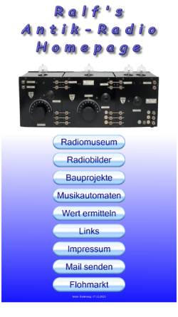 Vorschau der mobilen Webseite antik-radio.de, Ralfs Antik Radio Seiten