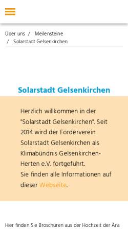 Vorschau der mobilen Webseite www.solarstadt-gelsenkirchen.de, Solarstadt Gelsenkirchen