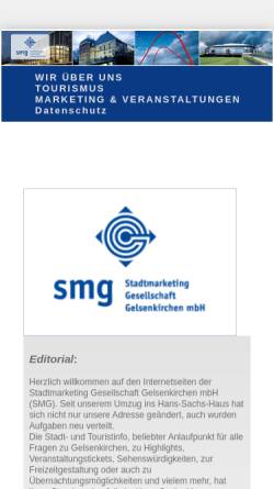 Vorschau der mobilen Webseite www.stadtmarketing.de, Stadtmarketing Gesellschaft Gelsenkirchen mbH