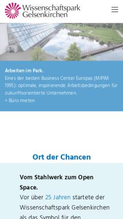 Vorschau der mobilen Webseite www.wipage.de, Wissenschaftspark Gelsenkirchen GmbH