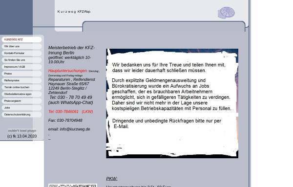 Vorschau von www.kurzweg.de, Fahrzeugservice - Kurzweg