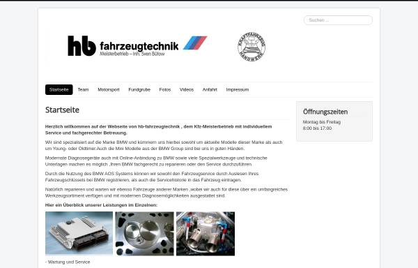 Vorschau von www.hb-fahrzeugtechnik.de, HB Fahrzeugtechnik - Harald Hoderlein und Sven Bütow GbR