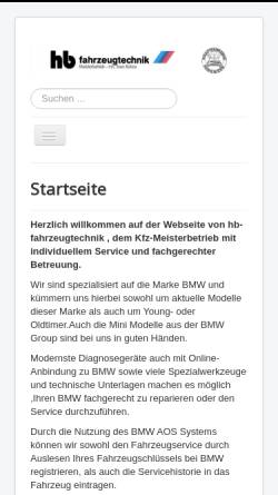Vorschau der mobilen Webseite www.hb-fahrzeugtechnik.de, HB Fahrzeugtechnik - Harald Hoderlein und Sven Bütow GbR