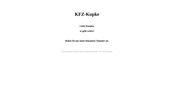 Vorschau von www.kfz-kupke.de, Kfz - Werkstatt Frank Kupke