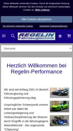 Vorschau der mobilen Webseite www.regelin-performance.de, Regelin Fahrzeugtechnik GmbH