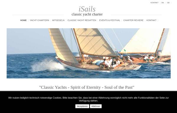 Vorschau von isails.de, ISails Classic Yacht Charter