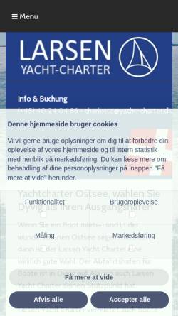 Vorschau der mobilen Webseite www.yachtcharterdanemark.de, Larsen Yacht Charter