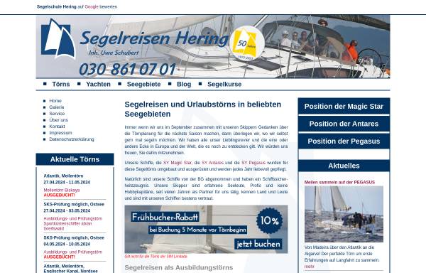 Vorschau von www.segelreisen-hering.de, Segelreisen Hering
