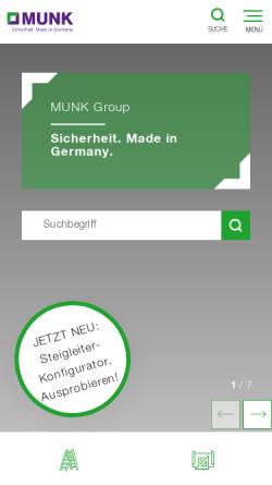 Vorschau der mobilen Webseite www.steigtechnik.de, Günzburger Steigtechnik GmbH