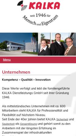 Vorschau der mobilen Webseite www.kalka.de, Kalka Dienstleistungs GmbH