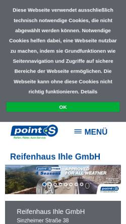 Vorschau der mobilen Webseite www.reifenhaus-ihle.de, Reifen Ihle GmbH