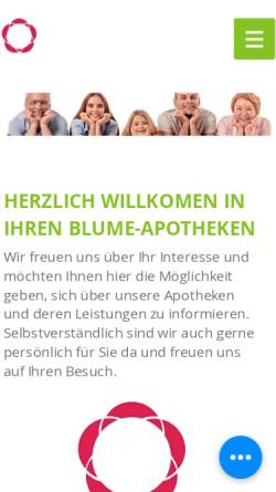 Vorschau der mobilen Webseite www.apothekeblume.de, Blume Gesundheitsportal