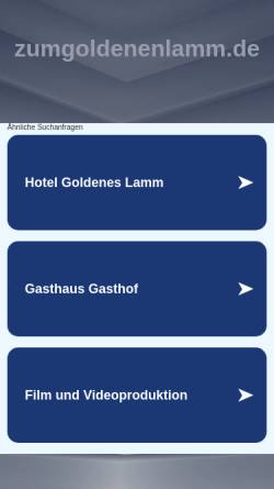 Vorschau der mobilen Webseite www.zumgoldenenlamm.de, Hotel und Restaurant Zum Goldenen Lamm