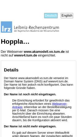 Vorschau der mobilen Webseite www.akamodell.vo.tum.de, AkaModell München