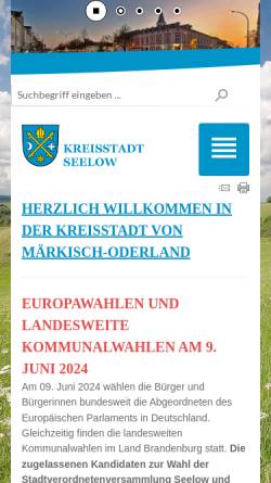 Vorschau der mobilen Webseite www.seelow.de, Stadt Seelow