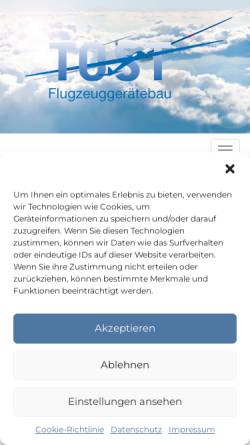 Vorschau der mobilen Webseite www.tost.de, Flugzeuggerätebau TOST