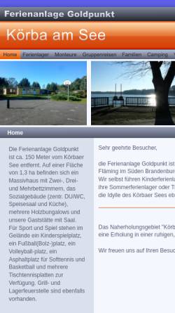 Vorschau der mobilen Webseite www.ferienanlage-goldpunkt.de, Ferienanlage Goldpunkt, Körba