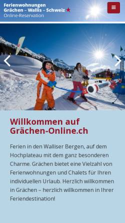 Vorschau der mobilen Webseite www.graechen-online.ch, Grächen-Online.ch [Visucom AG]