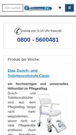 Vorschau der mobilen Webseite www.sanitaetshaus-24.de, Sanitätshaus Schumann