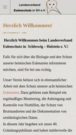 Vorschau der mobilen Webseite www.eulen.de, Landesverband Eulenschutz in Schleswig-Holstein e.V.