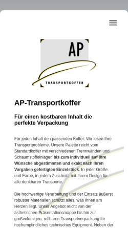 Vorschau der mobilen Webseite www.apkoffer.com, AP Transportkoffer, Inh. Torsten Wernicke