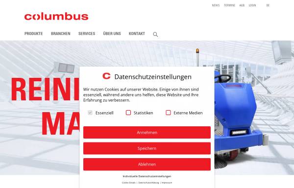 Vorschau von www.columbus-clean.com, G. Staehle GmbH & Co.