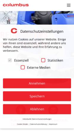 Vorschau der mobilen Webseite www.columbus-clean.com, G. Staehle GmbH & Co.