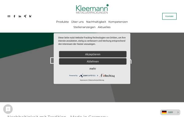 Vorschau von www.kleemann.de, Julius Kleemann GmbH & Co.