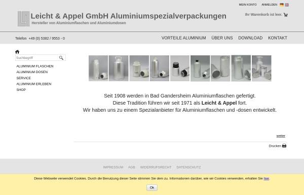 Vorschau von www.leicht-appel.de, Leicht & Appel Aluminiumverpackungen GmbH
