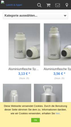 Vorschau der mobilen Webseite www.leicht-appel.de, Leicht & Appel Aluminiumverpackungen GmbH