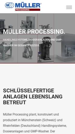 Vorschau der mobilen Webseite www.muellerprocessing.com, Müller GmbH
