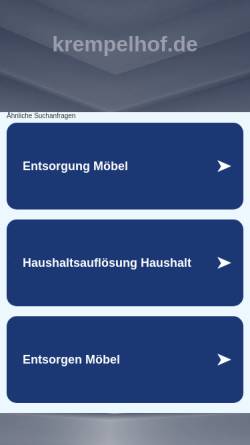 Vorschau der mobilen Webseite www.krempelhof.de, Krempelhof - Georg Mirow Gebrauchtwarenhandel