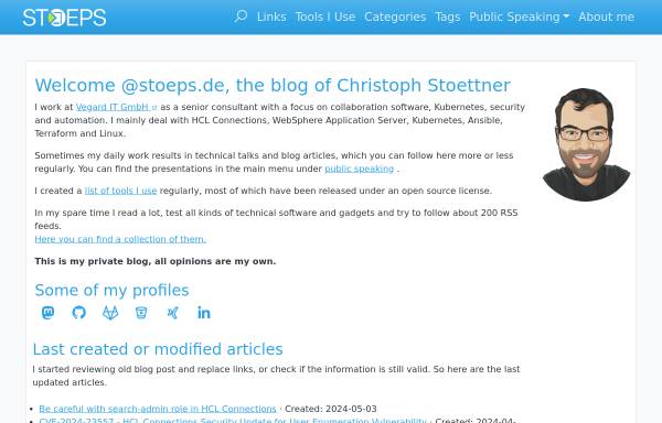 Vorschau von www.stoeps.de, Homepage von Christoph Stöttner