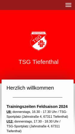 Vorschau der mobilen Webseite tsgtiefenthal.jimdo.com, TSG Tiefenthal