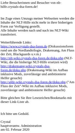 Vorschau der mobilen Webseite nlt-hilfe.crystals-dsa-foren.de, DSA Nordlandtrilogie