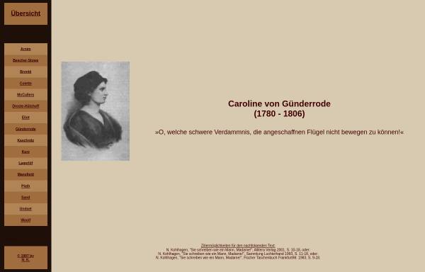 Vorschau von www.dichterinnen.de, Günderrode, Caroline von (1780 - 1806)