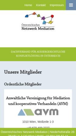 Vorschau der mobilen Webseite www.netzwerk-mediation.at, Österreichisches Netzwerk Mediation